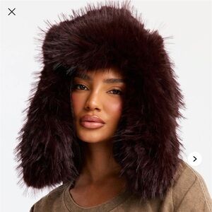 Dark Brown Fur Topper Hat